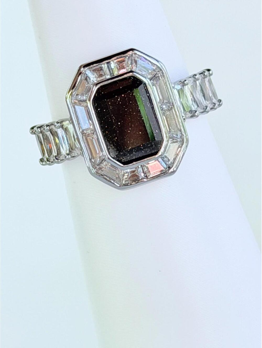 Bomb Party Ring Sz 8 "Nocturnal Habit" Black Onyx Sandstone on Hematite